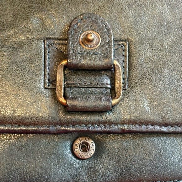 Vintage Wilson’s leather Forrest green wallet with keyring. - Picture 3 of 14